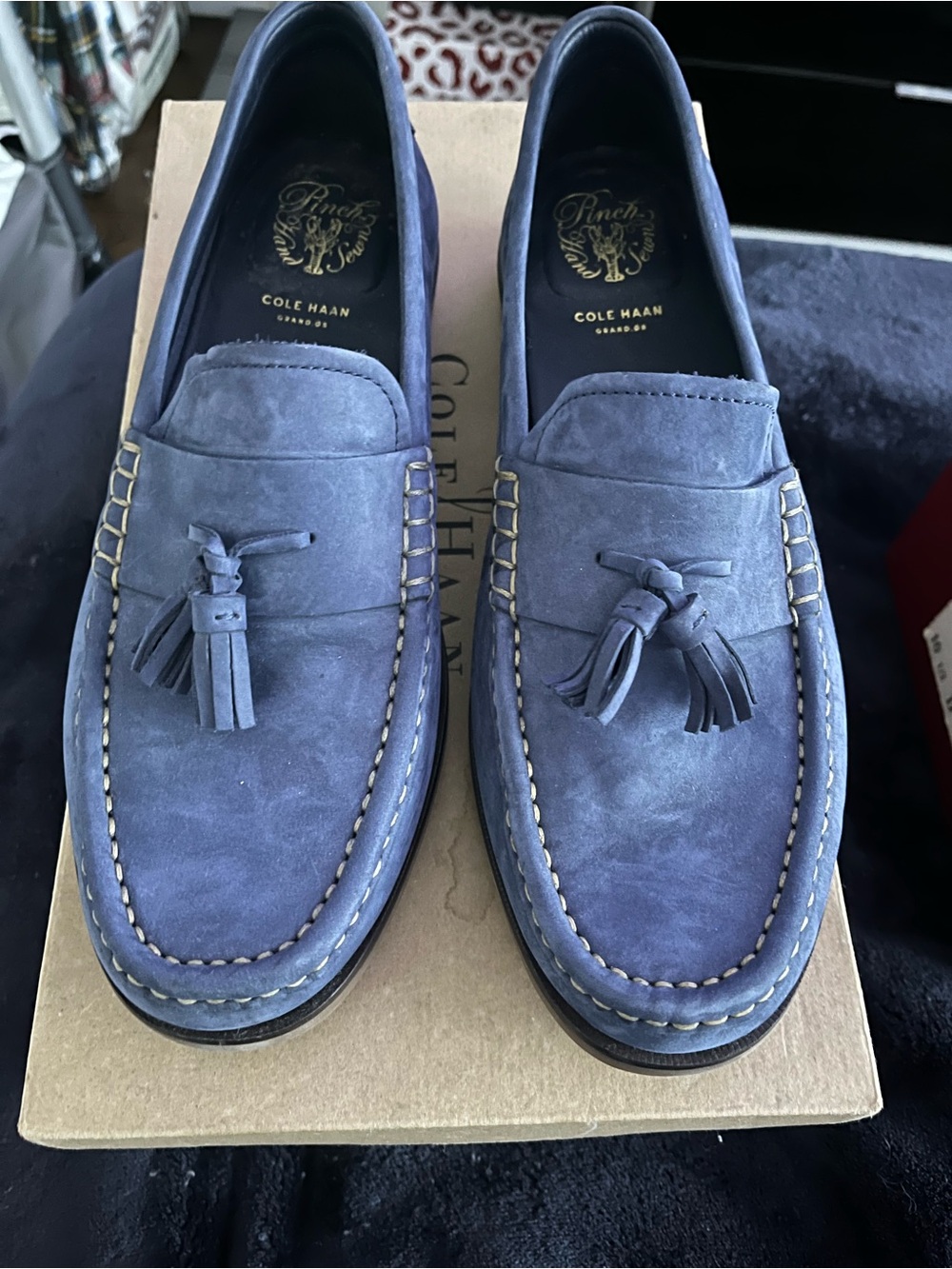 Calvin Klein Men's Blue Suede Tassel Loafers